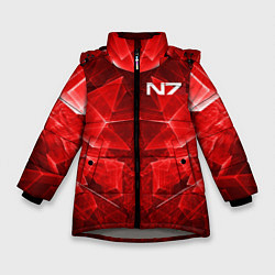 Куртка зимняя для девочки Mass Effect: Red Armor N7, цвет: 3D-светло-серый