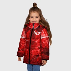 Куртка зимняя для девочки Mass Effect: Red Armor N7, цвет: 3D-красный — фото 2
