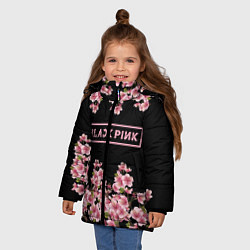 Куртка зимняя для девочки Black Pink: Delicate Sakura, цвет: 3D-светло-серый — фото 2