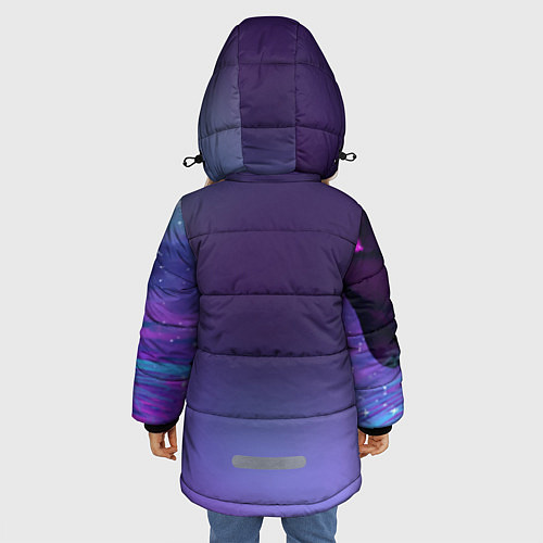 Зимняя куртка для девочки Неоновый тигр / 3D-Черный – фото 4