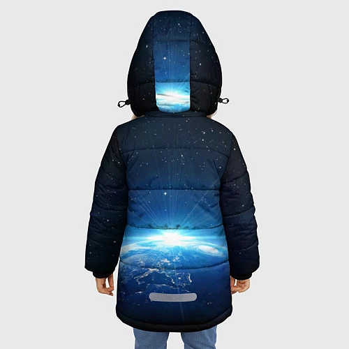 Зимняя куртка для девочки NASA: Sunrise Earth / 3D-Черный – фото 4