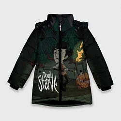 Куртка зимняя для девочки Don't Starve: Night Forrest, цвет: 3D-черный