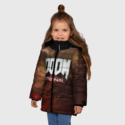 Куртка зимняя для девочки DOOM: Eternal, цвет: 3D-светло-серый — фото 2
