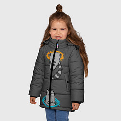 Куртка зимняя для девочки Кот в Портале, цвет: 3D-черный — фото 2