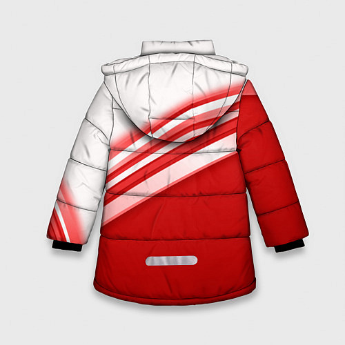 Зимняя куртка для девочки Россия: красная волна / 3D-Светло-серый – фото 2
