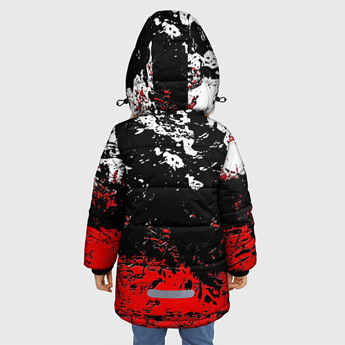 Зимняя куртка для девочки Брызги красок / 3D-Черный – фото 4