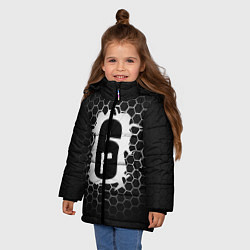 Куртка зимняя для девочки R6S: Carbon Symbon, цвет: 3D-черный — фото 2