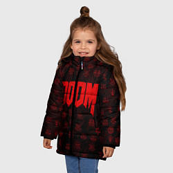 Куртка зимняя для девочки DOOM: Hellish signs, цвет: 3D-черный — фото 2