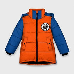 Куртка зимняя для девочки DBZ: Goku Kanji Emblem, цвет: 3D-черный