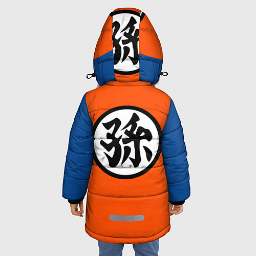 Зимняя куртка для девочки DBZ: Goku Kanji Emblem / 3D-Красный – фото 4