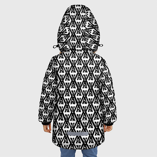 Зимняя куртка для девочки TES: White Pattern / 3D-Черный – фото 4