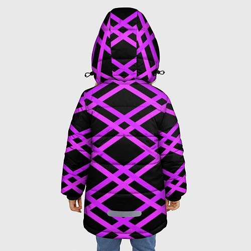 Зимняя куртка для девочки Black Pink: Neon Lines / 3D-Черный – фото 4