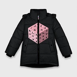 Куртка зимняя для девочки Black Pink Cube, цвет: 3D-черный