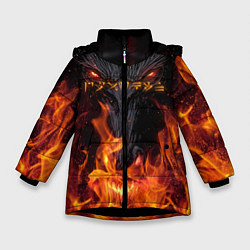 Куртка зимняя для девочки TES: Flame Wolf, цвет: 3D-черный