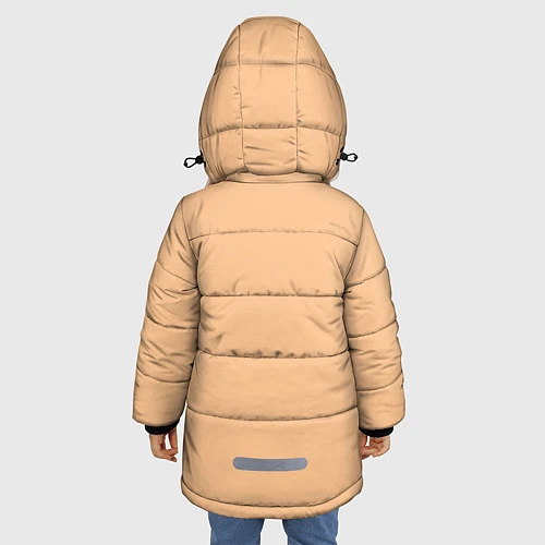 Зимняя куртка для девочки Raccoon Love Coffee / 3D-Черный – фото 4