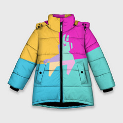 Куртка зимняя для девочки Fortnite Llama, цвет: 3D-черный