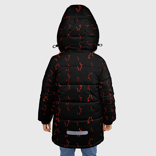 Зимняя куртка для девочки Алфавит хищника / 3D-Черный – фото 4
