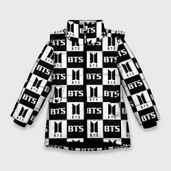 Куртка зимняя для девочки BTS B&W, цвет: 3D-черный