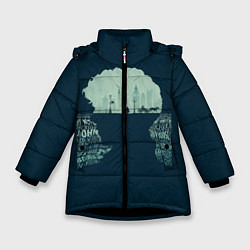 Куртка зимняя для девочки Sherlock, цвет: 3D-черный
