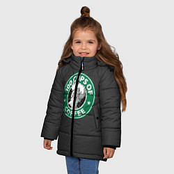 Куртка зимняя для девочки 100 cups of coffee, цвет: 3D-черный — фото 2