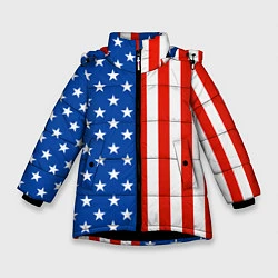 Куртка зимняя для девочки American Patriot, цвет: 3D-черный