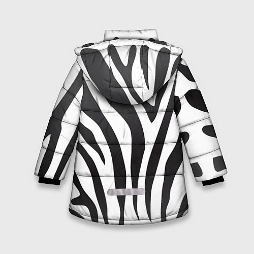 Зимняя куртка для девочки Африканская зебра / 3D-Светло-серый – фото 2