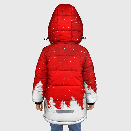 Зимняя куртка для девочки Christmas pattern / 3D-Красный – фото 4