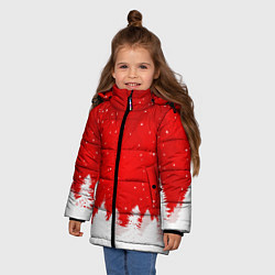 Куртка зимняя для девочки Christmas pattern, цвет: 3D-красный — фото 2