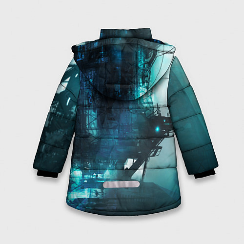 Зимняя куртка для девочки Cyberpunk 2077: Techno / 3D-Светло-серый – фото 2