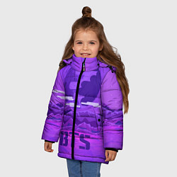 Куртка зимняя для девочки BTS: Violet Mountains, цвет: 3D-светло-серый — фото 2