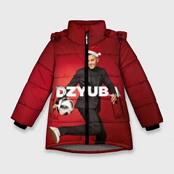Куртка зимняя для девочки Новогодний Дзюба, цвет: 3D-светло-серый