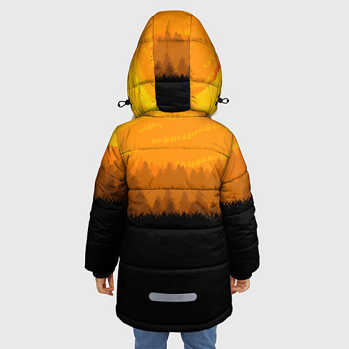 Зимняя куртка для девочки Red Dead Redemption: Orange Sun / 3D-Черный – фото 4