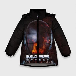 Куртка зимняя для девочки Mass Effect, цвет: 3D-светло-серый