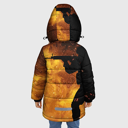 Зимняя куртка для девочки CS:GO Dark Fire / 3D-Черный – фото 4