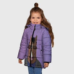 Куртка зимняя для девочки Конь БоДжек, цвет: 3D-черный — фото 2
