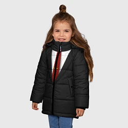 Куртка зимняя для девочки Агент 47, цвет: 3D-черный — фото 2