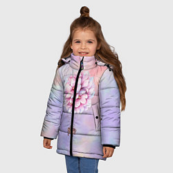 Куртка зимняя для девочки Цветочный шар, цвет: 3D-черный — фото 2