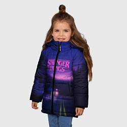 Куртка зимняя для девочки Stranger Things: Neon Road, цвет: 3D-красный — фото 2