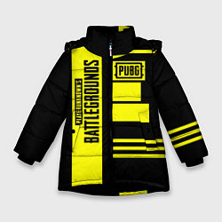 Куртка зимняя для девочки PUBG: Yellow Lifestyle, цвет: 3D-черный