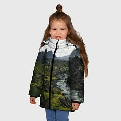 Куртка зимняя для девочки Death Stranding: Green World, цвет: 3D-черный — фото 2