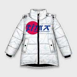 Куртка зимняя для девочки Тима Белорусских: Кроссы, цвет: 3D-черный