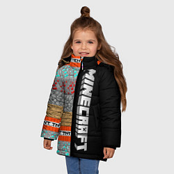 Куртка зимняя для девочки Minecraft Blocks, цвет: 3D-светло-серый — фото 2