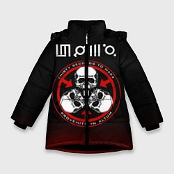 Куртка зимняя для девочки 30 Seconds to Mars, цвет: 3D-черный