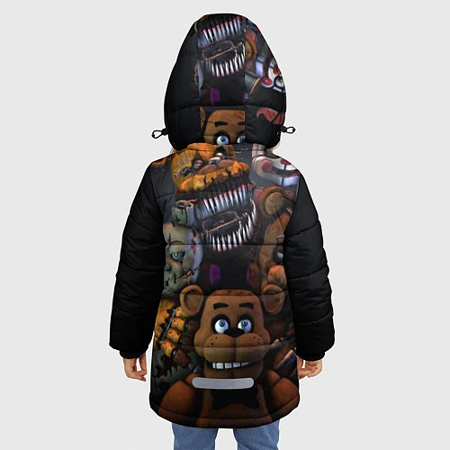 Зимняя куртка для девочки Five Nights at Freddy's / 3D-Черный – фото 4