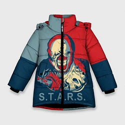 Куртка зимняя для девочки STARS, цвет: 3D-черный