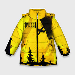 Куртка зимняя для девочки PUBG: AirDrop, цвет: 3D-черный
