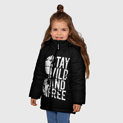 Куртка зимняя для девочки Stay wild and free, цвет: 3D-черный — фото 2