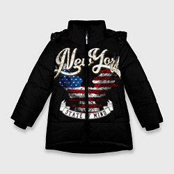 Куртка зимняя для девочки New York, state of mind, цвет: 3D-черный
