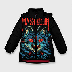 Куртка зимняя для девочки Mastodon: Demonic Cat, цвет: 3D-красный