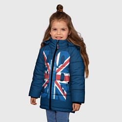 Куртка зимняя для девочки London: Great Britain, цвет: 3D-красный — фото 2